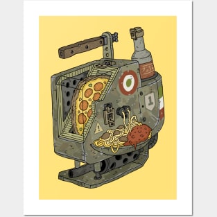 tactical italian spaghetti & pizza machine. Posters and Art